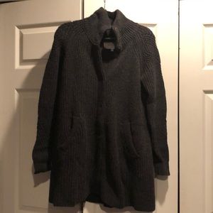 Sweater coat with snaps